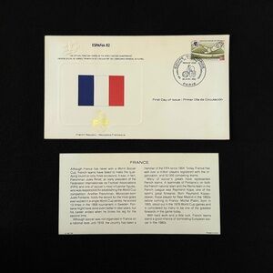 1982 ESPAÑA 82 World Cup France First Day Cover FDC Paris Soccer Stamp Envelope
